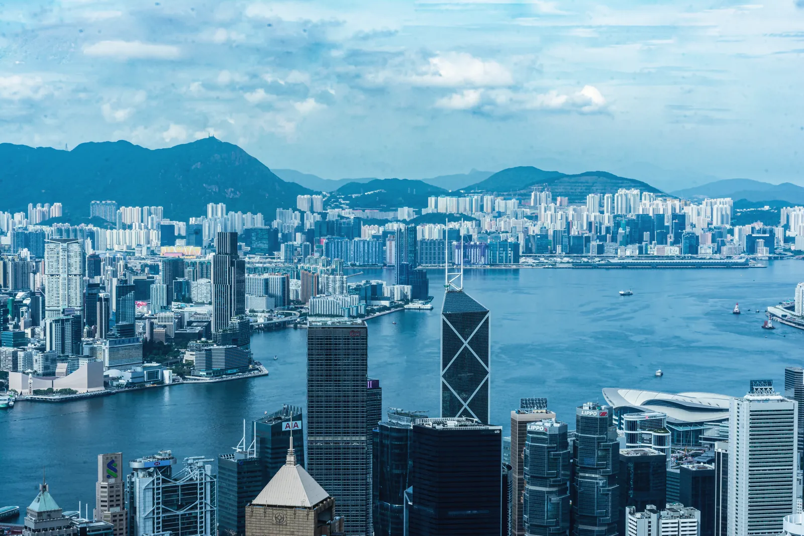 Explore the majestic Hong Kong skyline with its iconic skyscrapers and vibrant harbor.