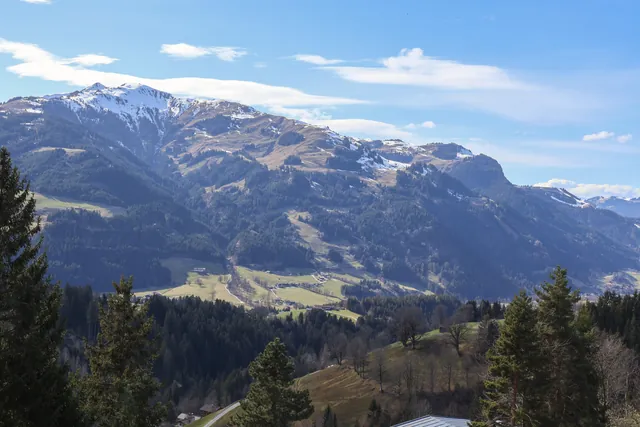 Breathtaking view of the snow-capped Alps in Aurach bei Kitzbühel, Austria.