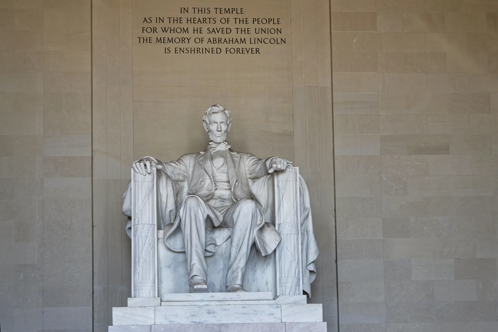 Statue of Abraham Lincoln inside the Lincoln Memorial, Washington D.C.