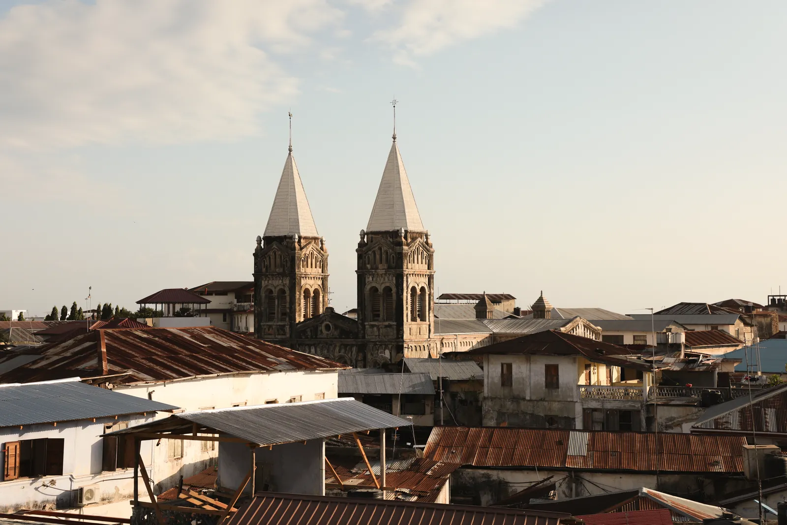 Captivating view of St. Joseph's Cathedral in historic Stone Town, Zanzibar, Tanzania.